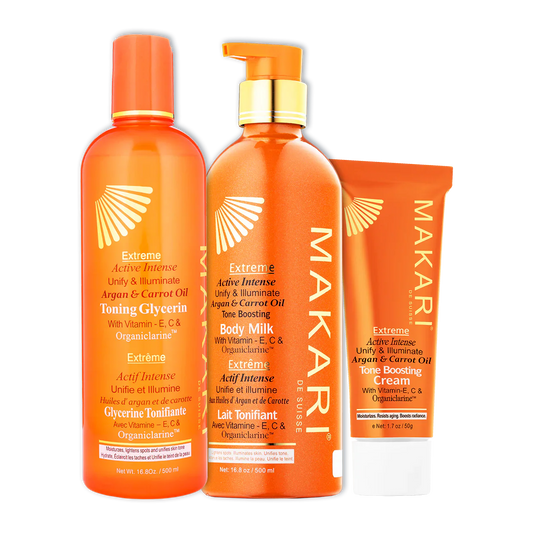 Makari Extreme Carrot and Argan Lotion + Glycerin + Face Cream (3 pc Set)